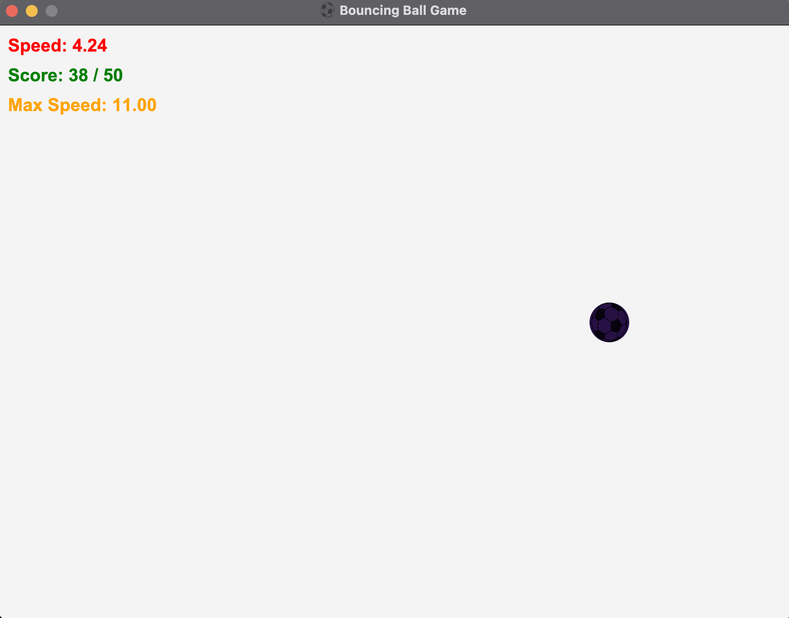 Bouncing Ball Game Interface