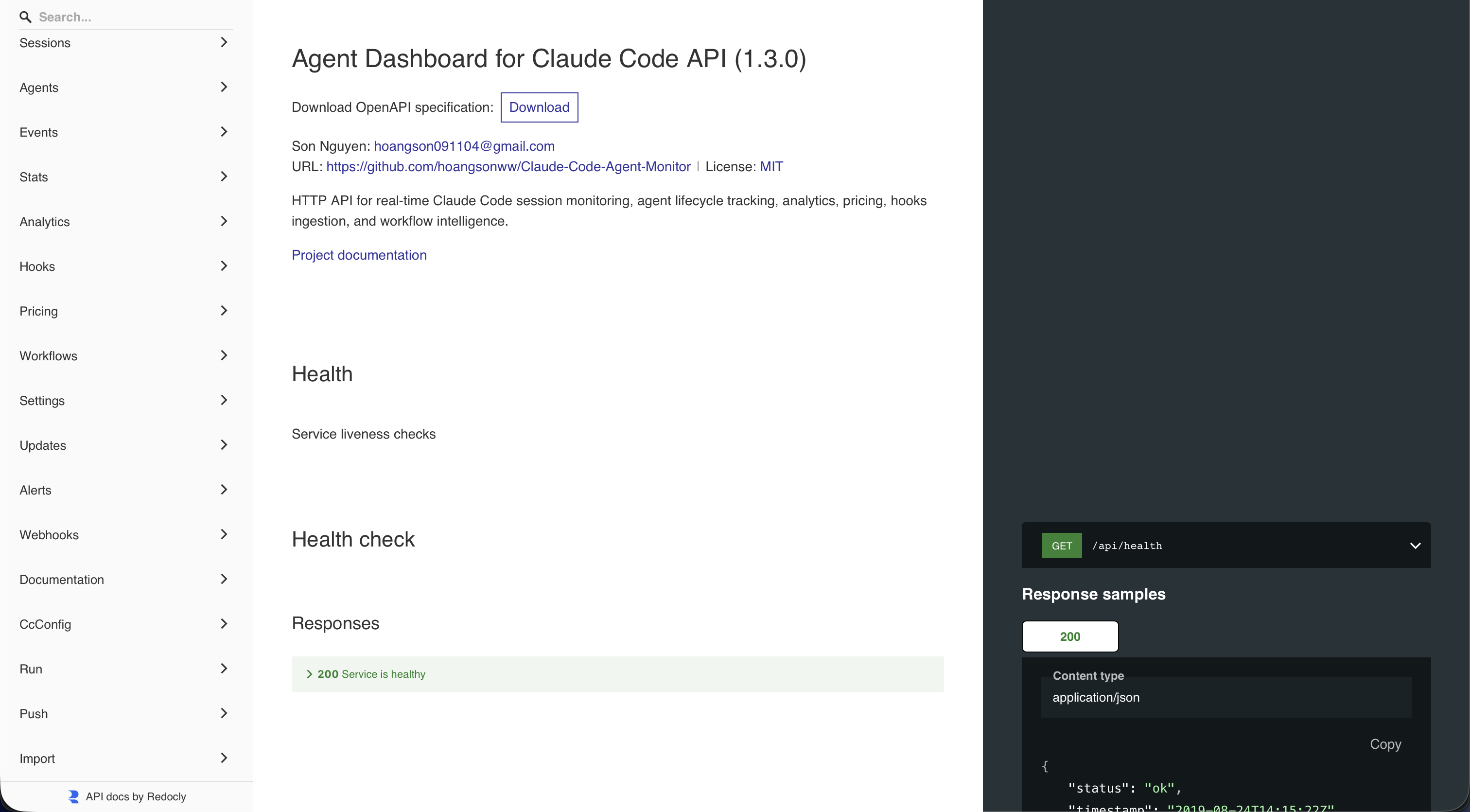 ReDoc OpenAPI documentation