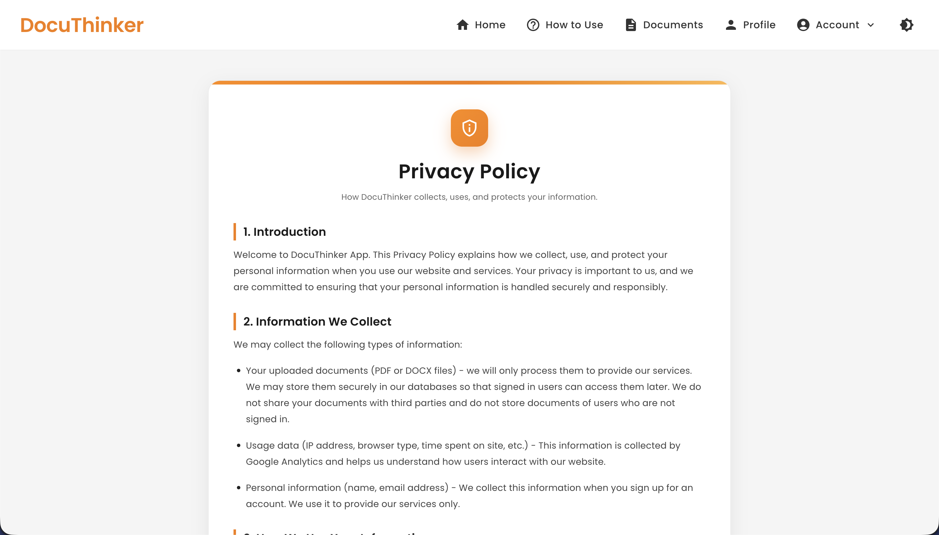 Privacy Policy Page