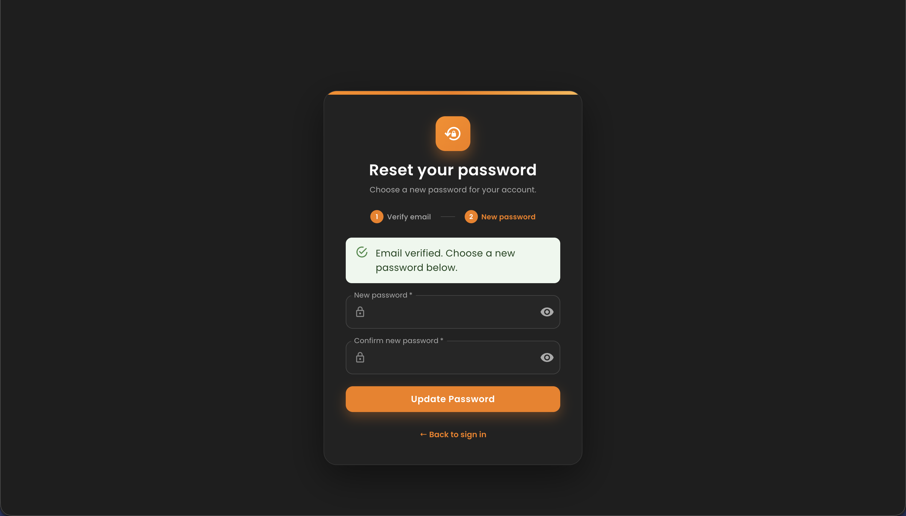 Forgot Password Page