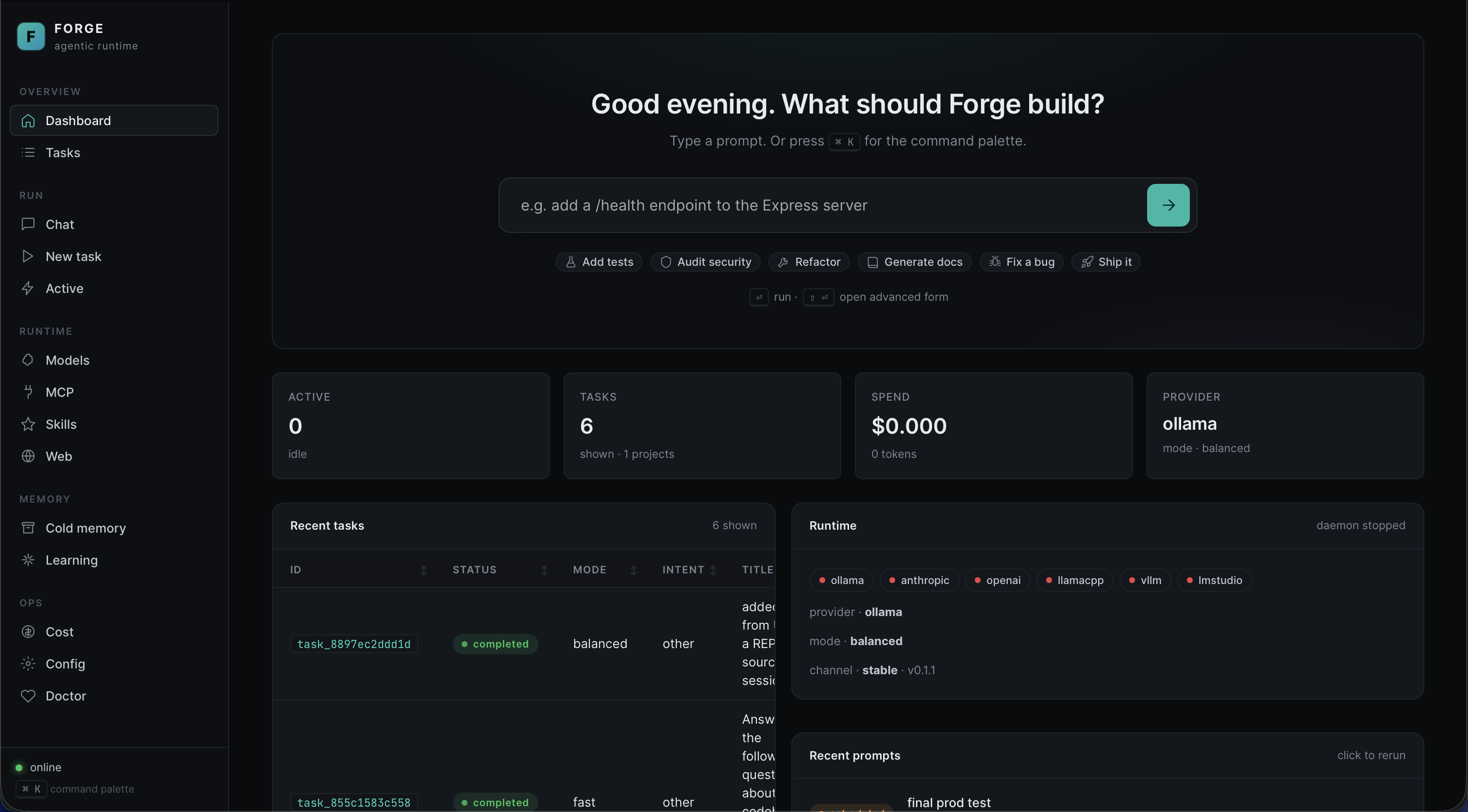Forge Web Dashboard