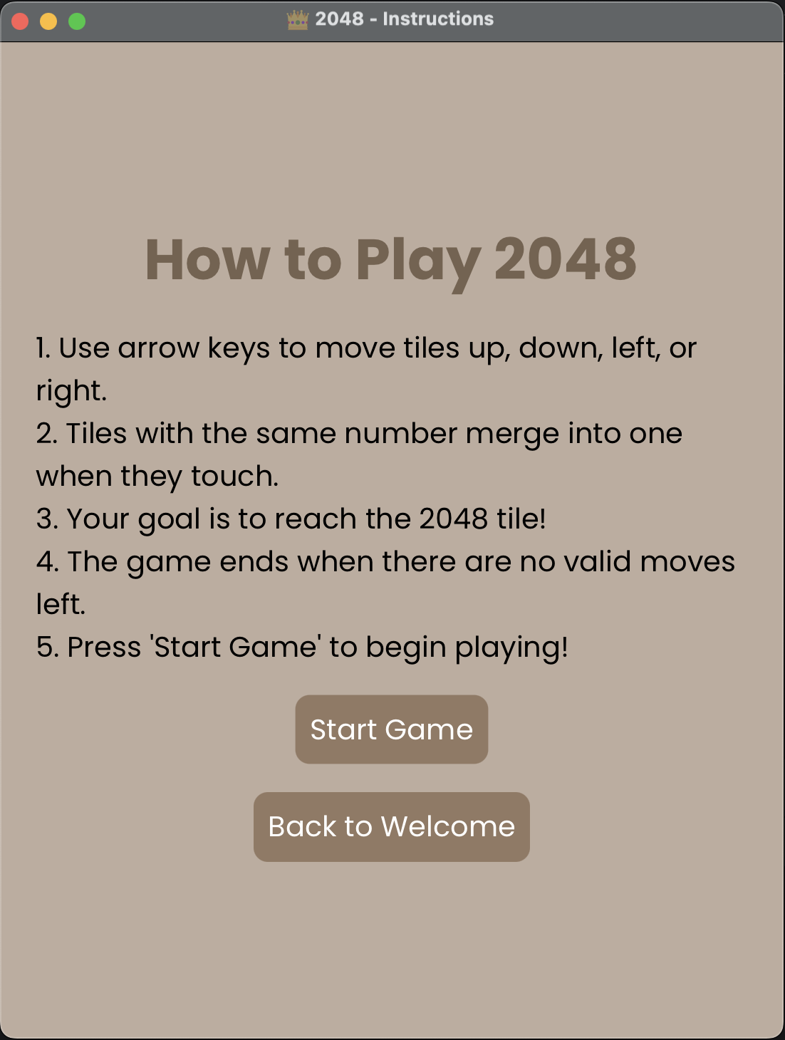 2048 Game in JavaFX