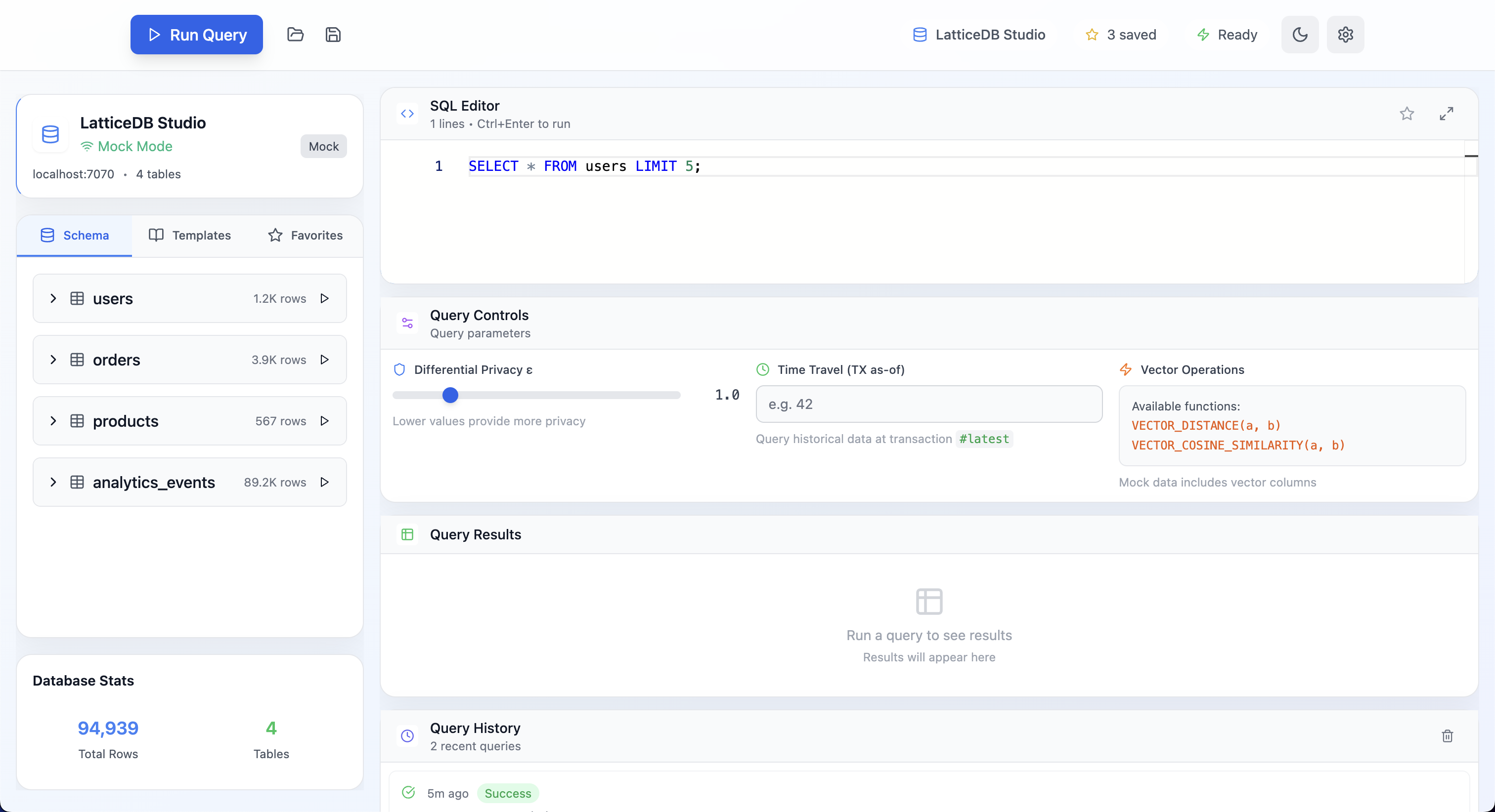 LatticeDB GUI Screenshot