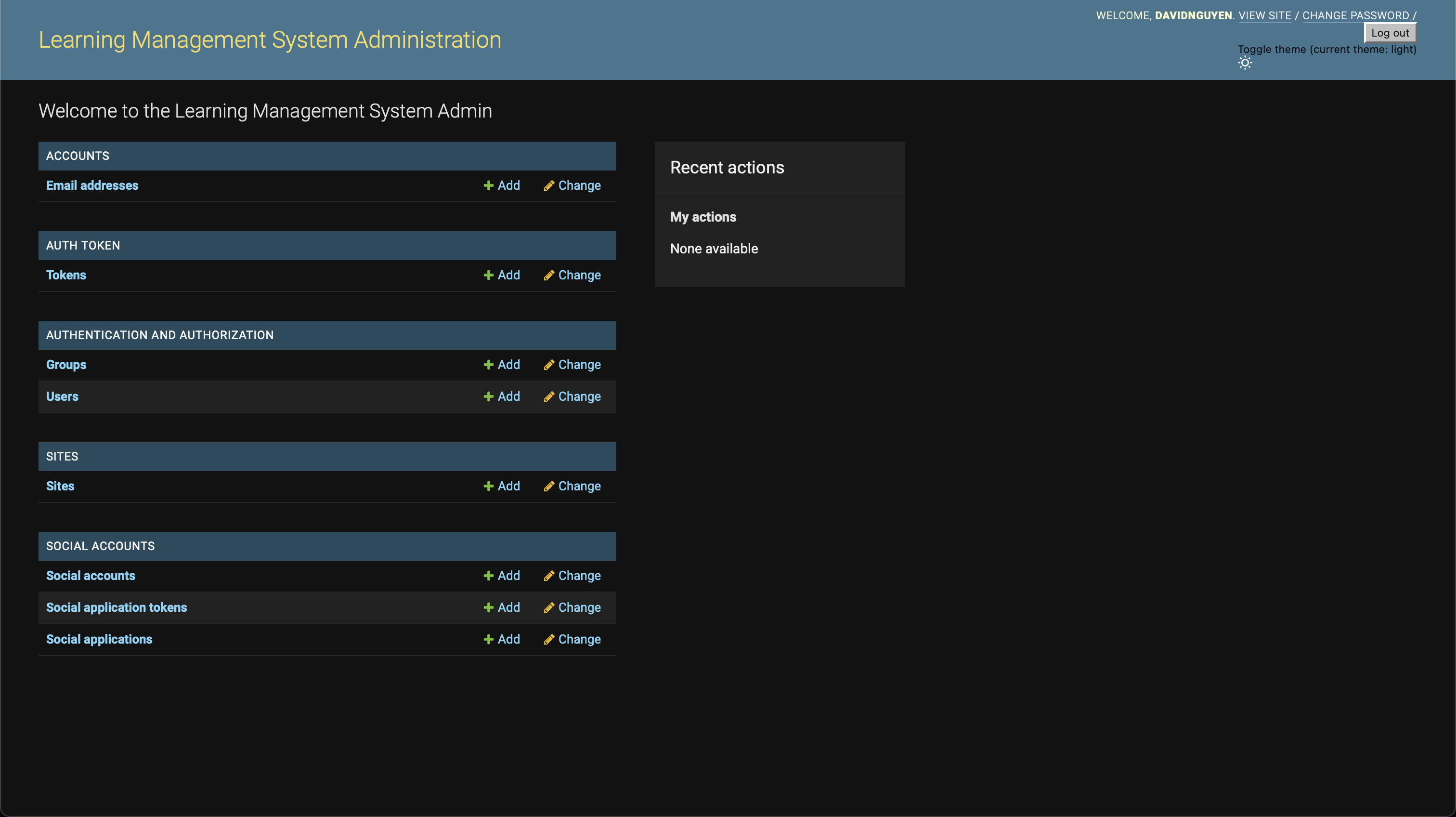 Admin Interface