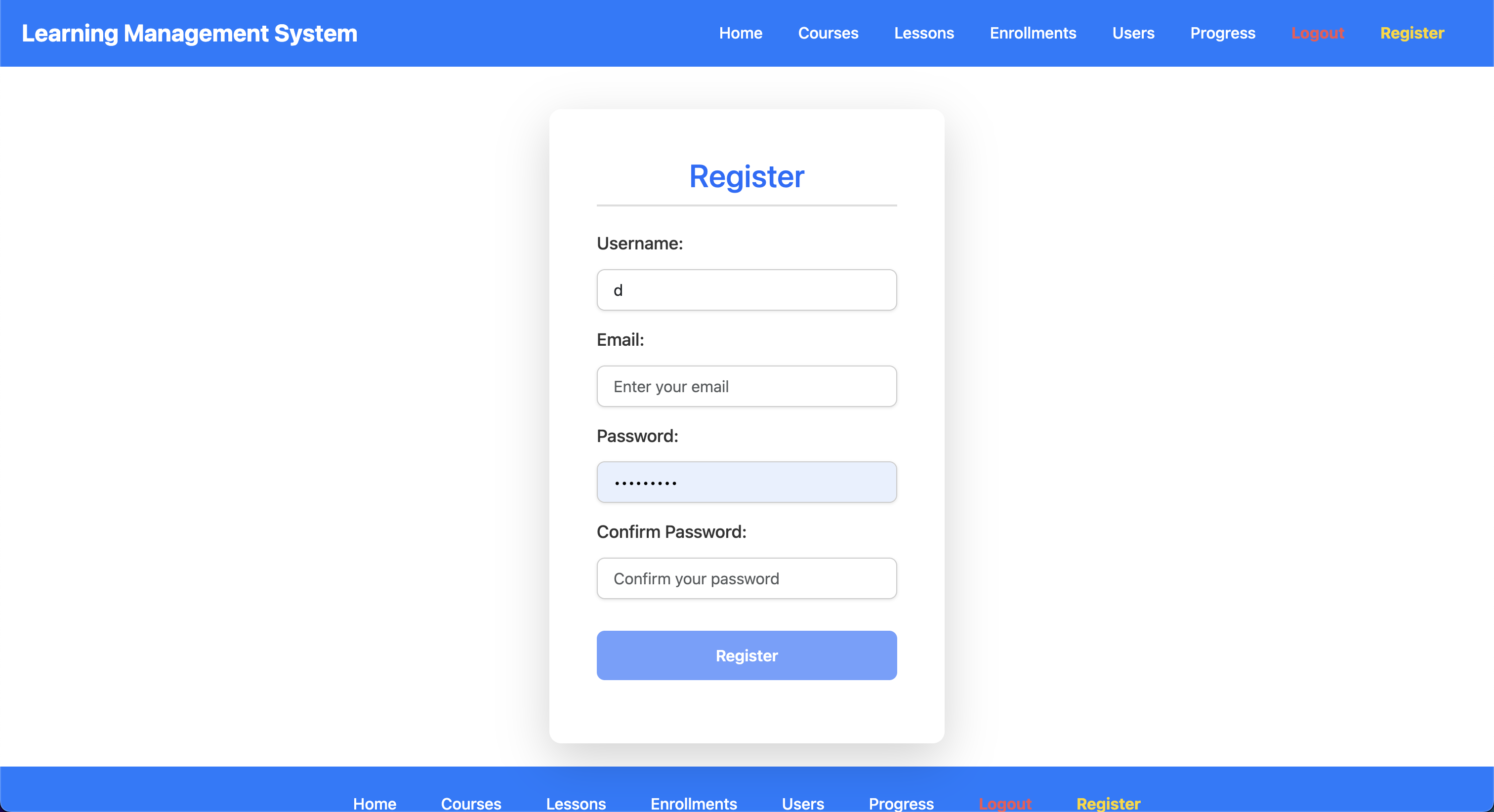 Registration Page