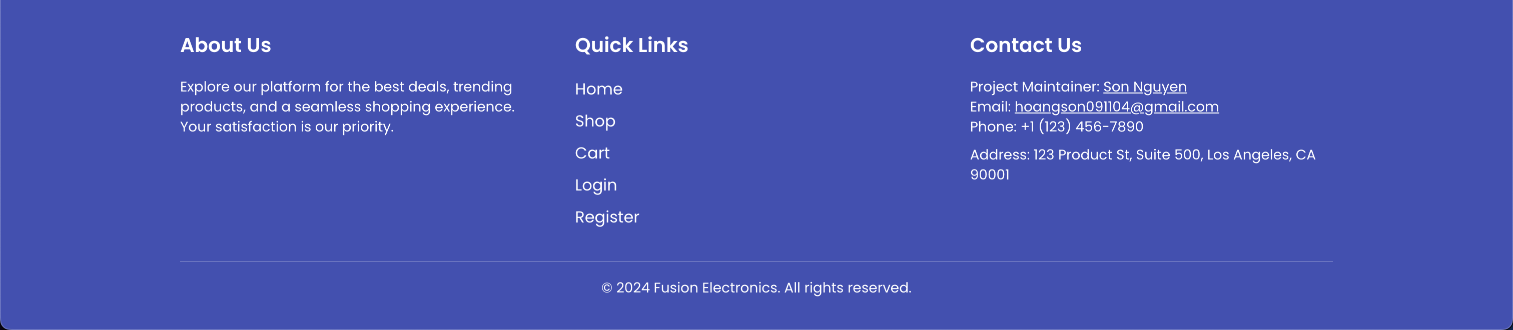 Fusion Electronics Footer