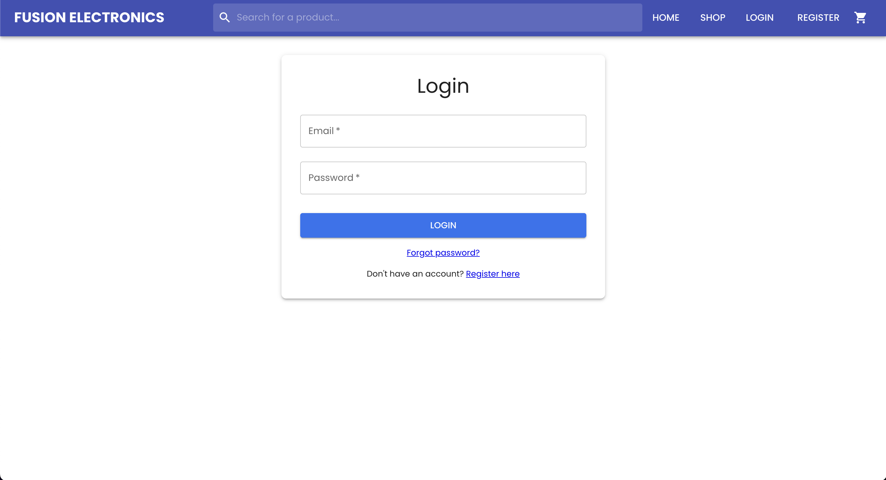 Fusion Electronics Login Page