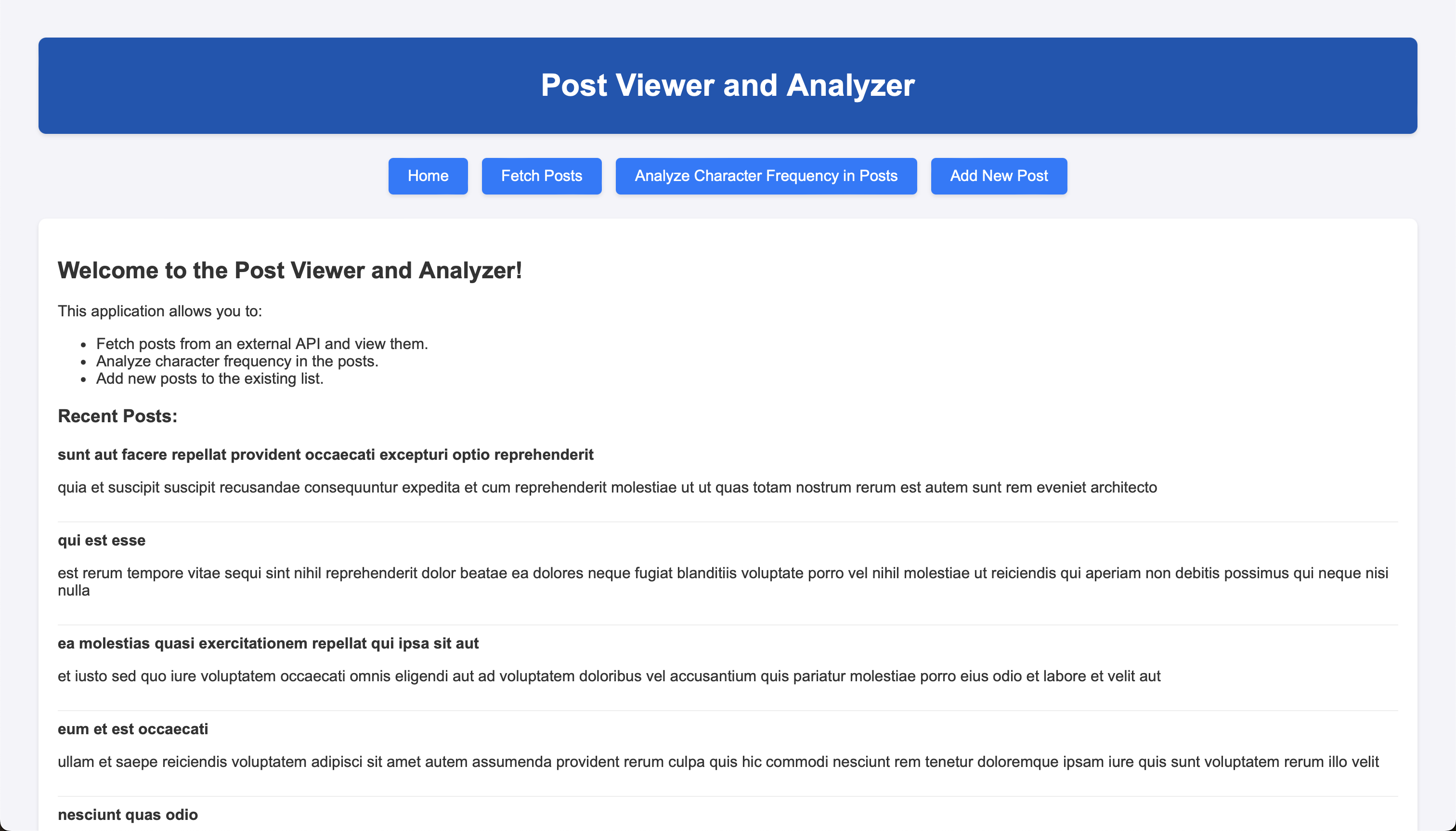 Post Viewer and Analyzer