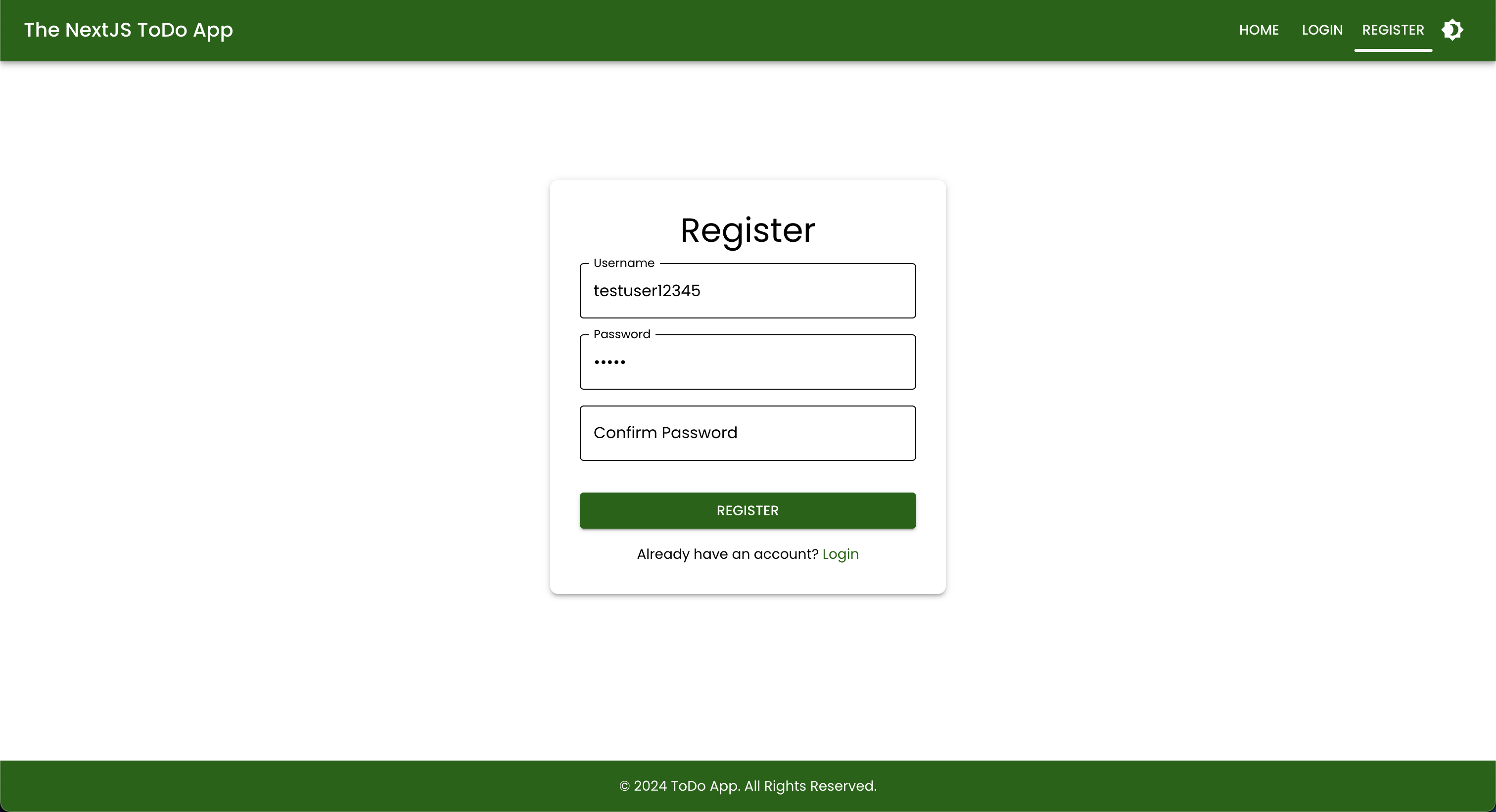 Register Page